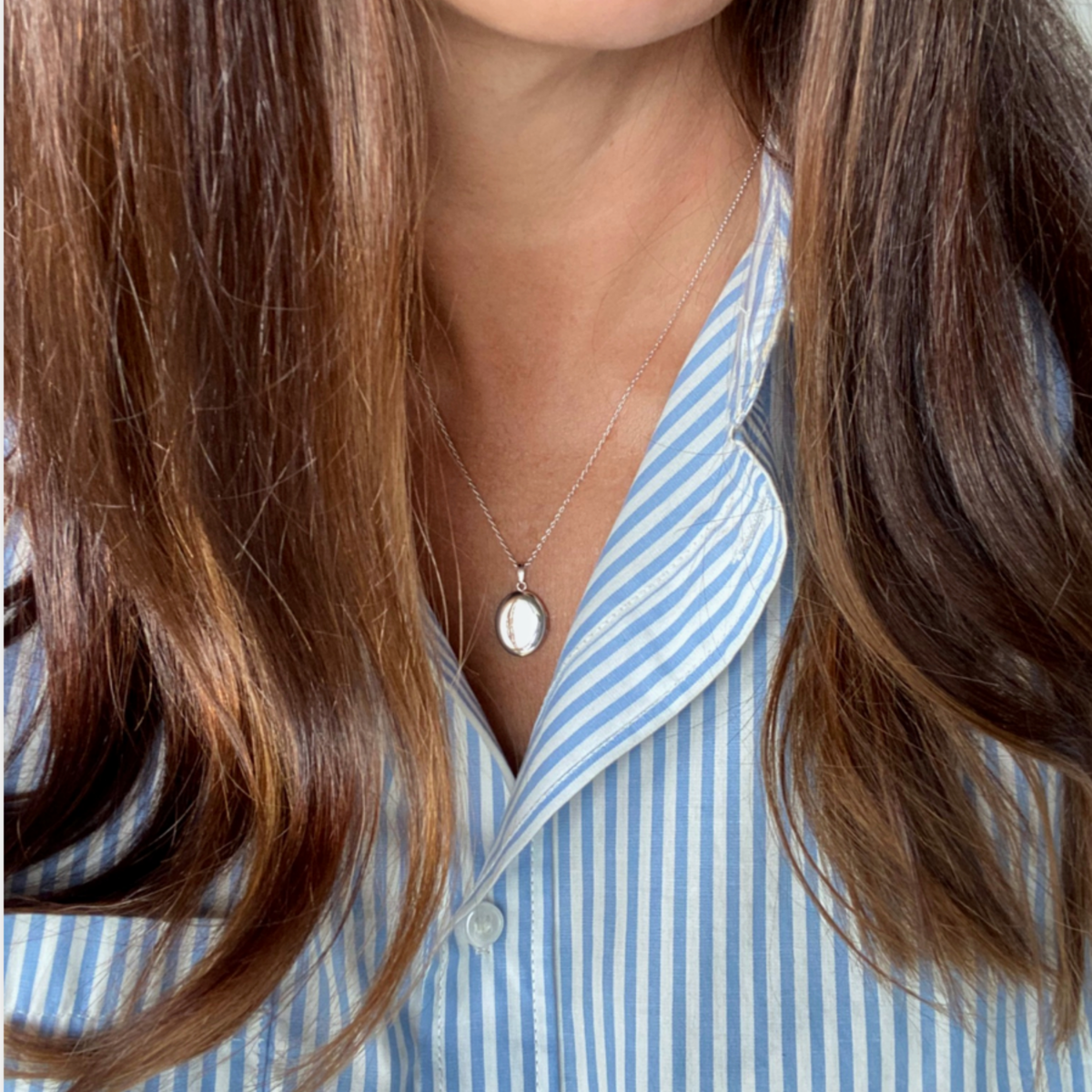 The Petite Silver Oval Locket